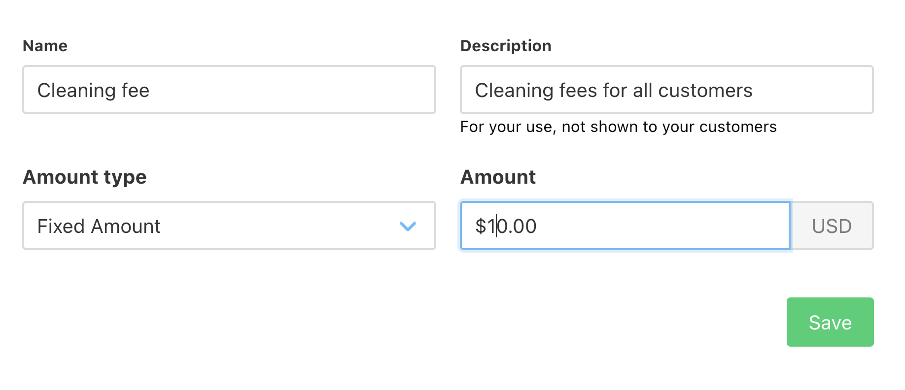 Booking fee setup