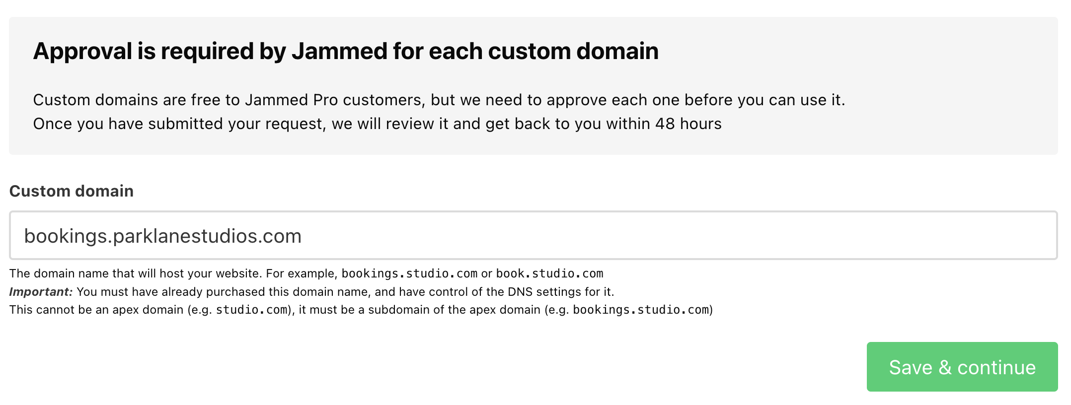 Setting up custom domains- change custom domains 