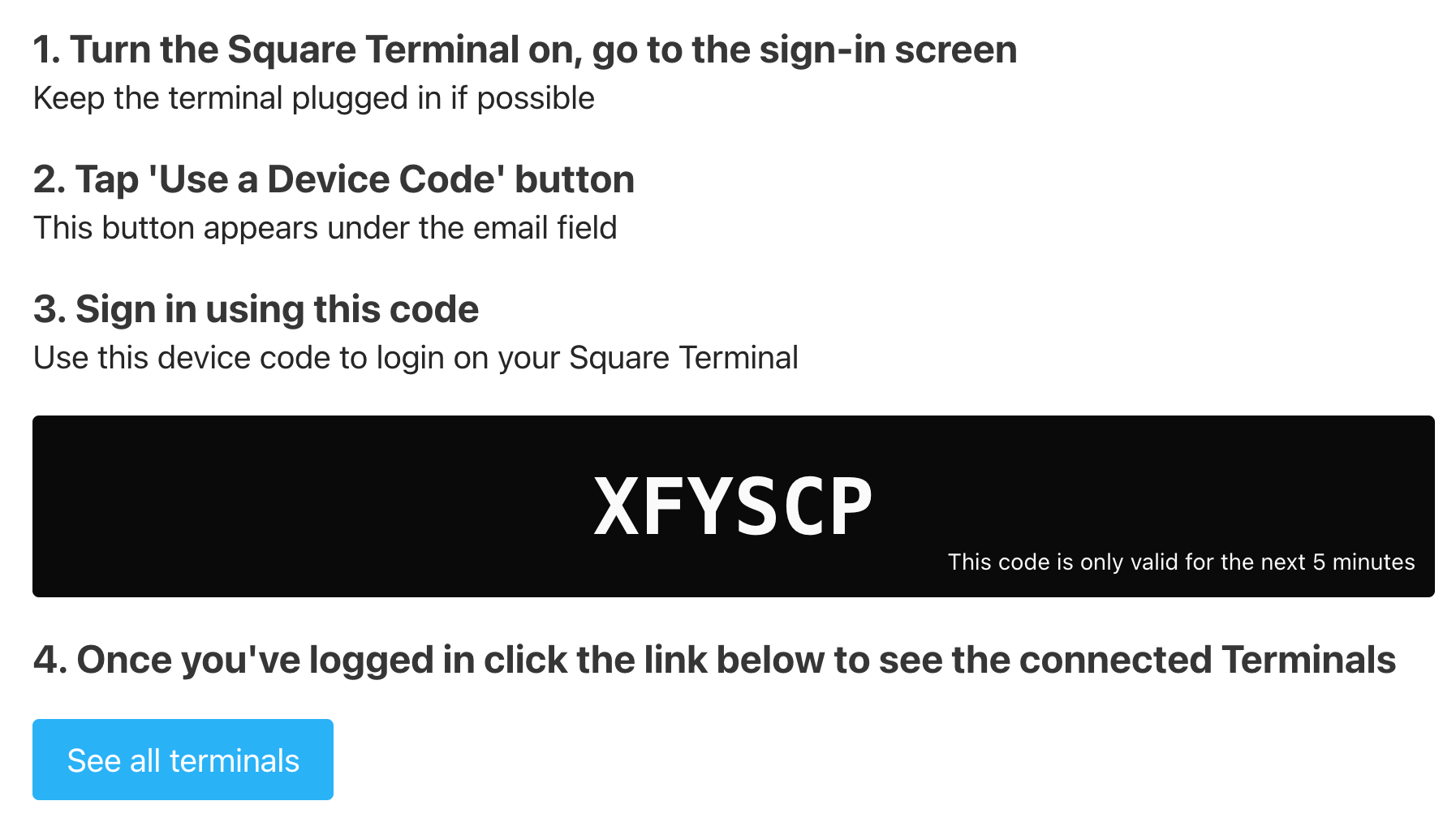 Pairing a terminal